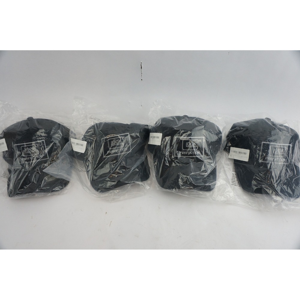 4pc Lot Glock Perfection Baseball Hat One Size Black Embroidered Cotton New